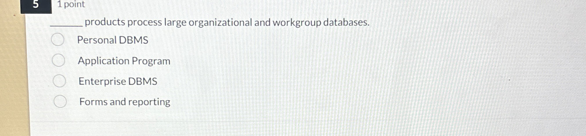 5 1 point products process large organizational
