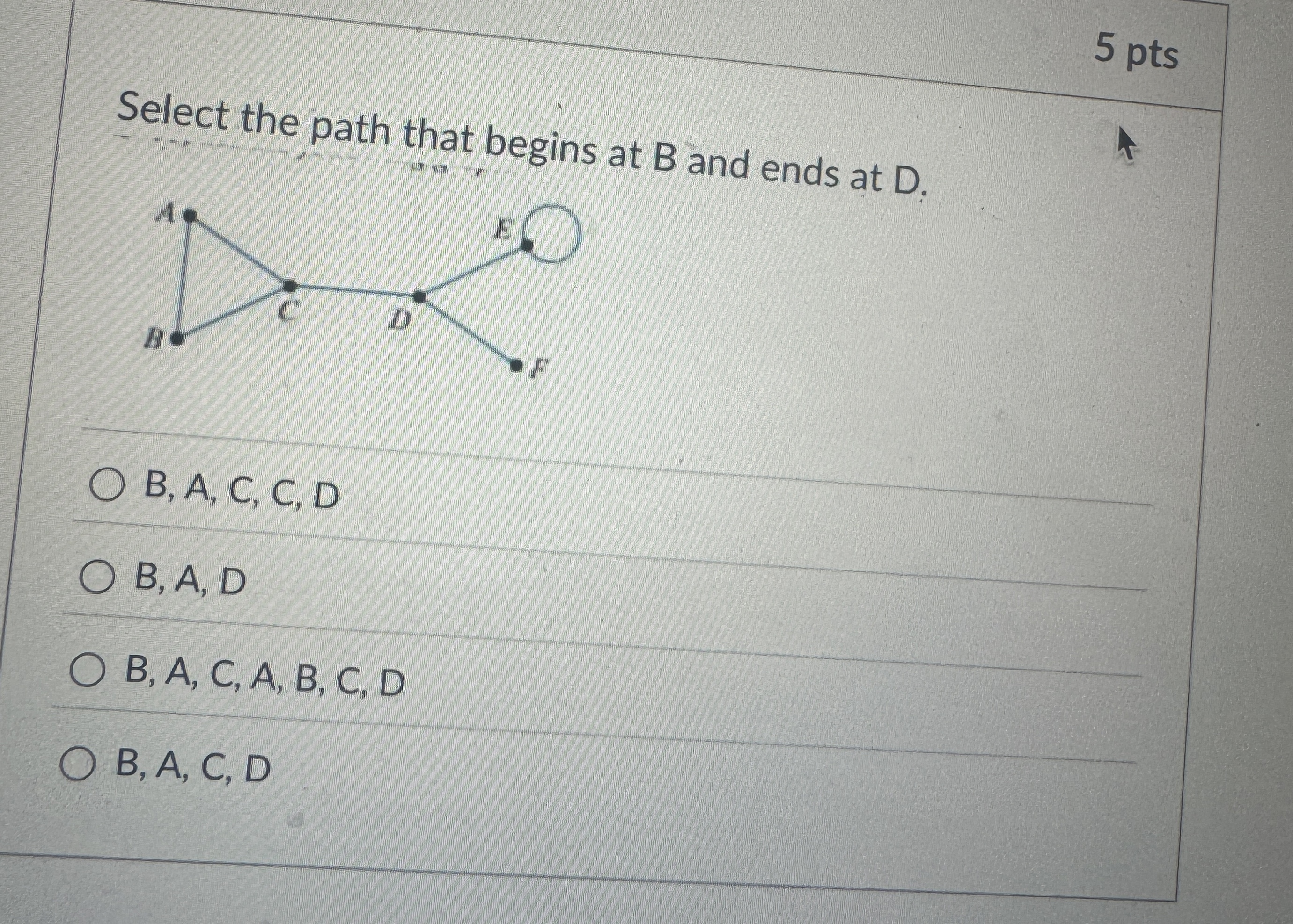 Question 1 5 5 pts Is the eraph connectled and