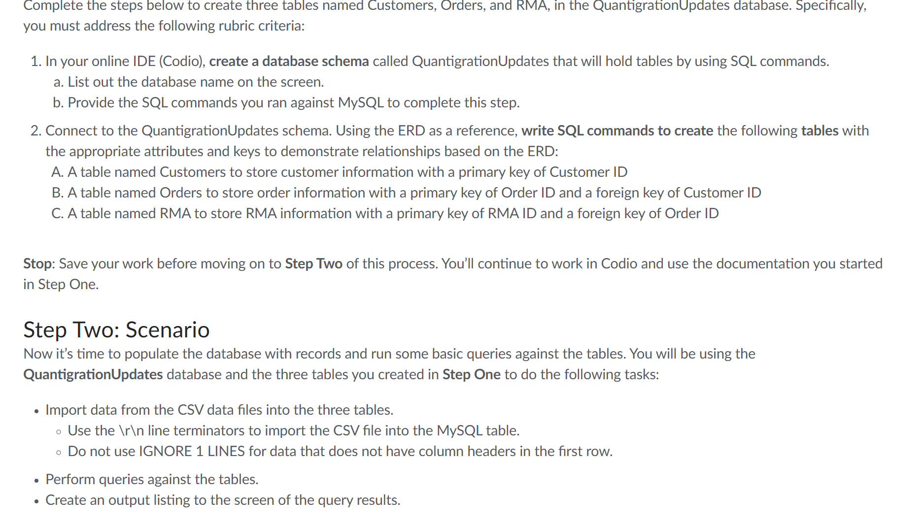 DAD 2 2 0 Project One Complete the steps below to