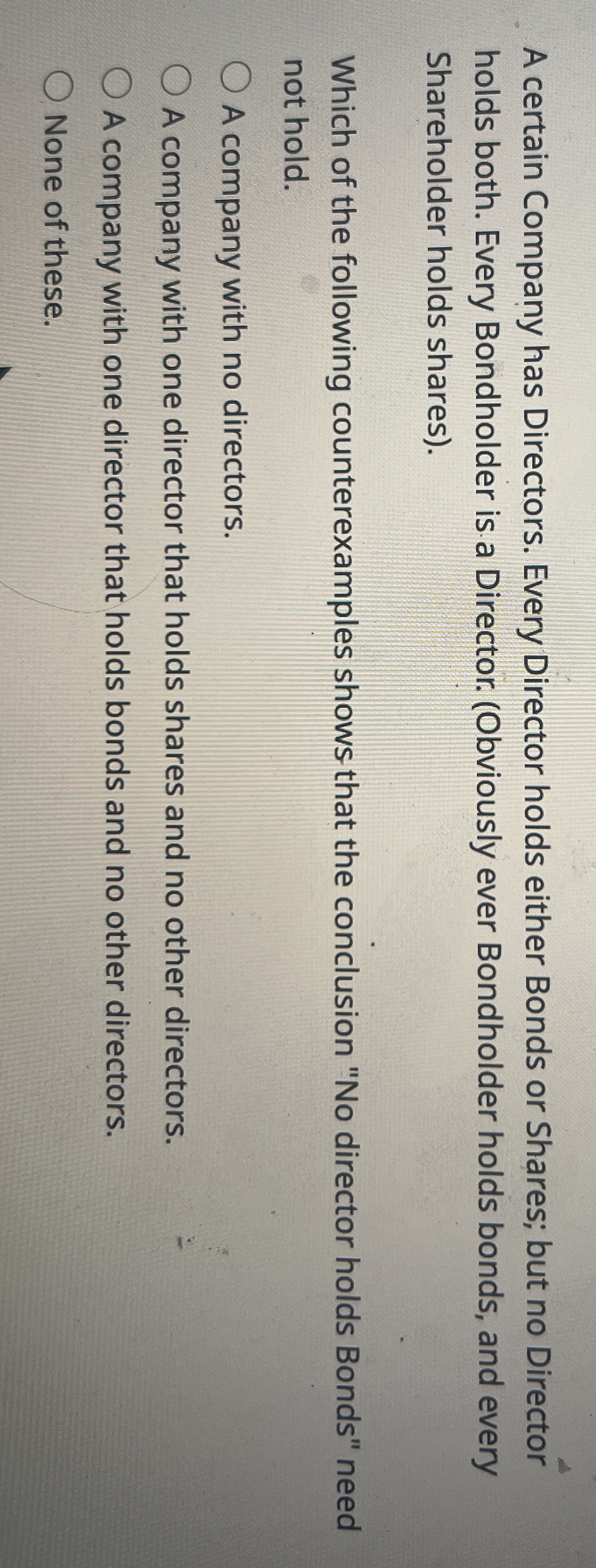 C A certain Company has Directors. Every Director