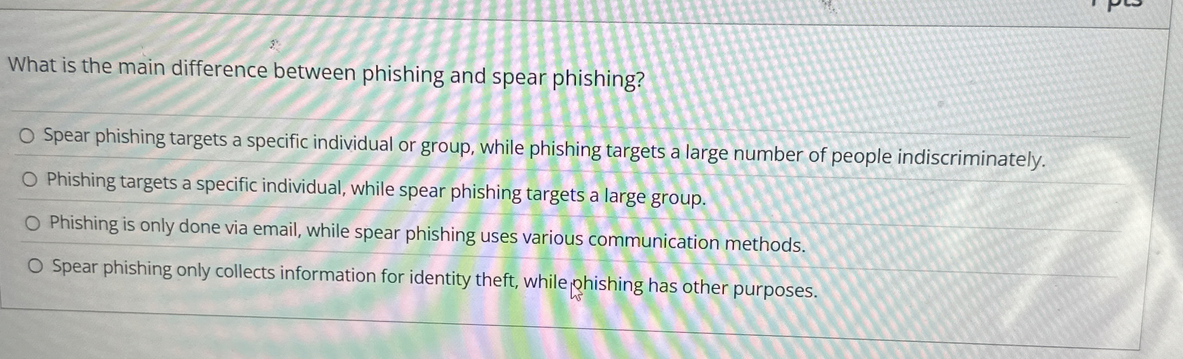 What is the main difference between phishing and