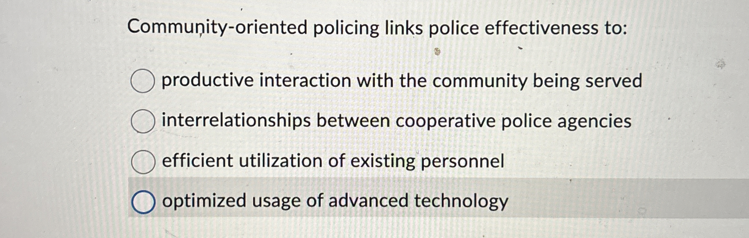 Community - oriented policing links police