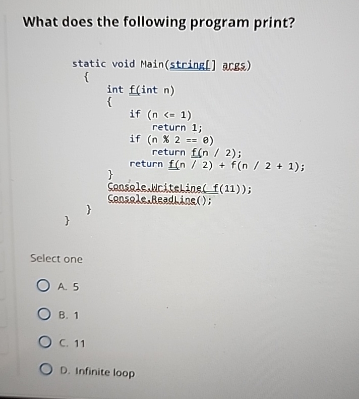What does the following program print? static