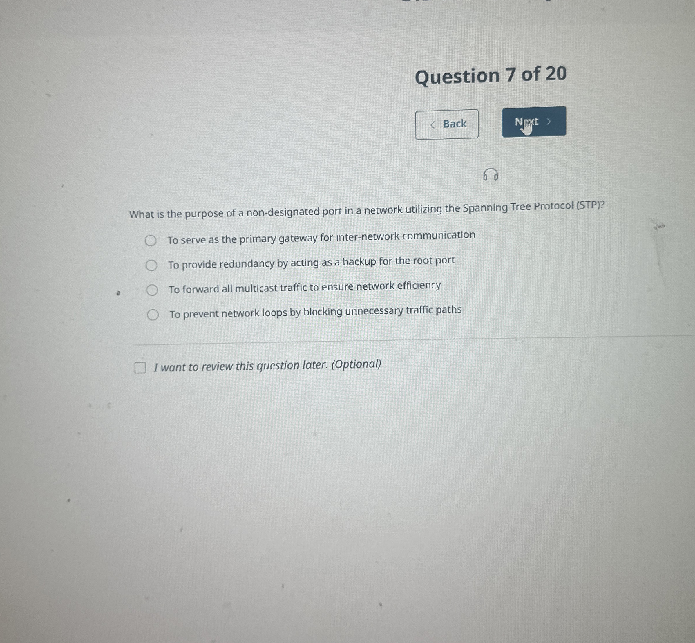 Question 7 of 2 0 6 What is the purpose of a non