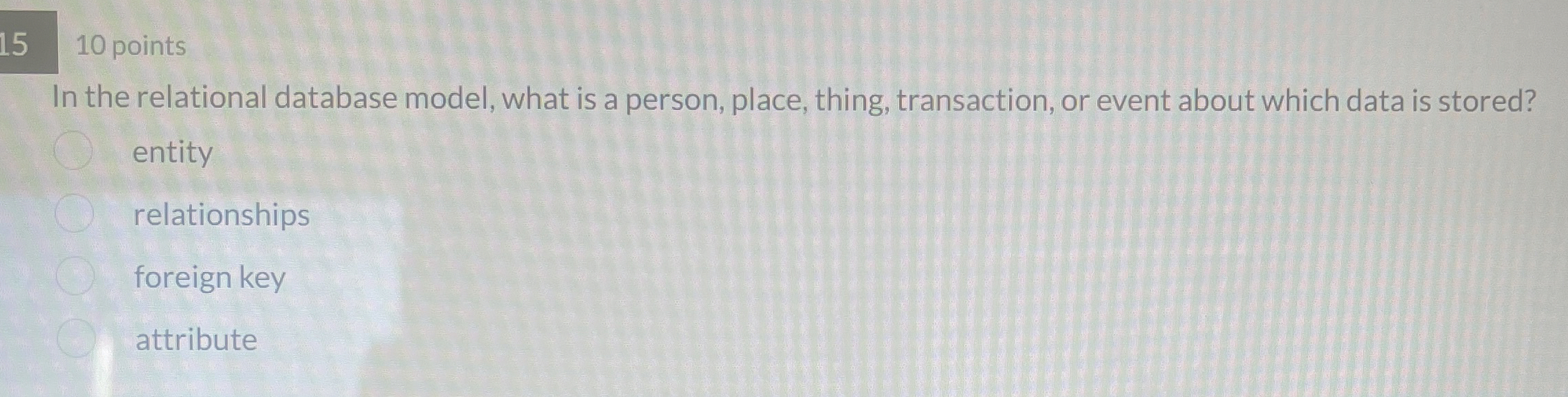 1 5 , 1 0 points In the relational database
