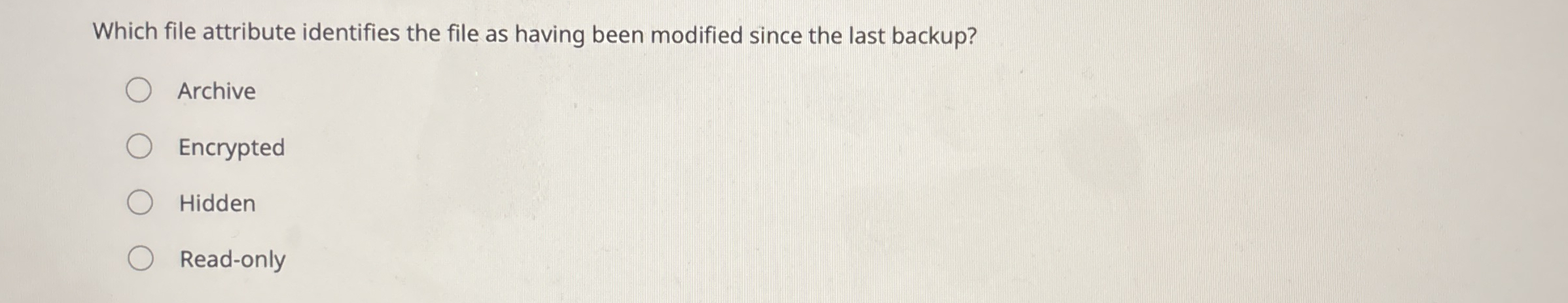 Which file attribute identifies the file as