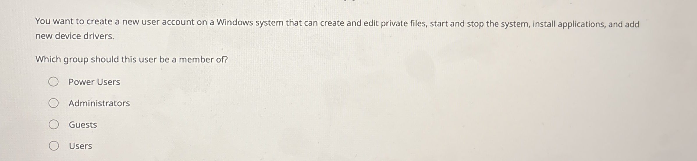You want to create a new user account on a