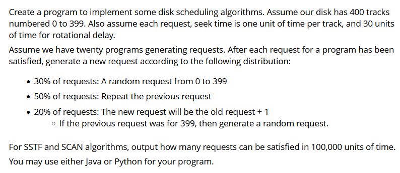 Create a program to implement some disk