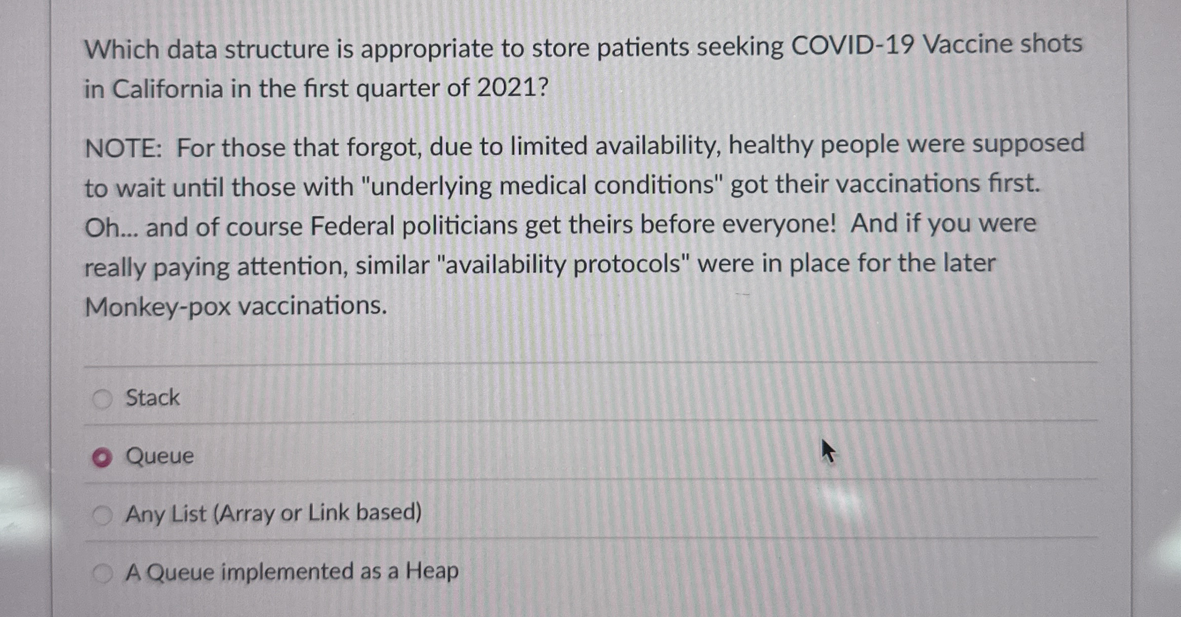 Which data structure is appropriate to store
