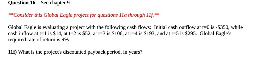 Question 16 See chapter 9. \"Consider this Global