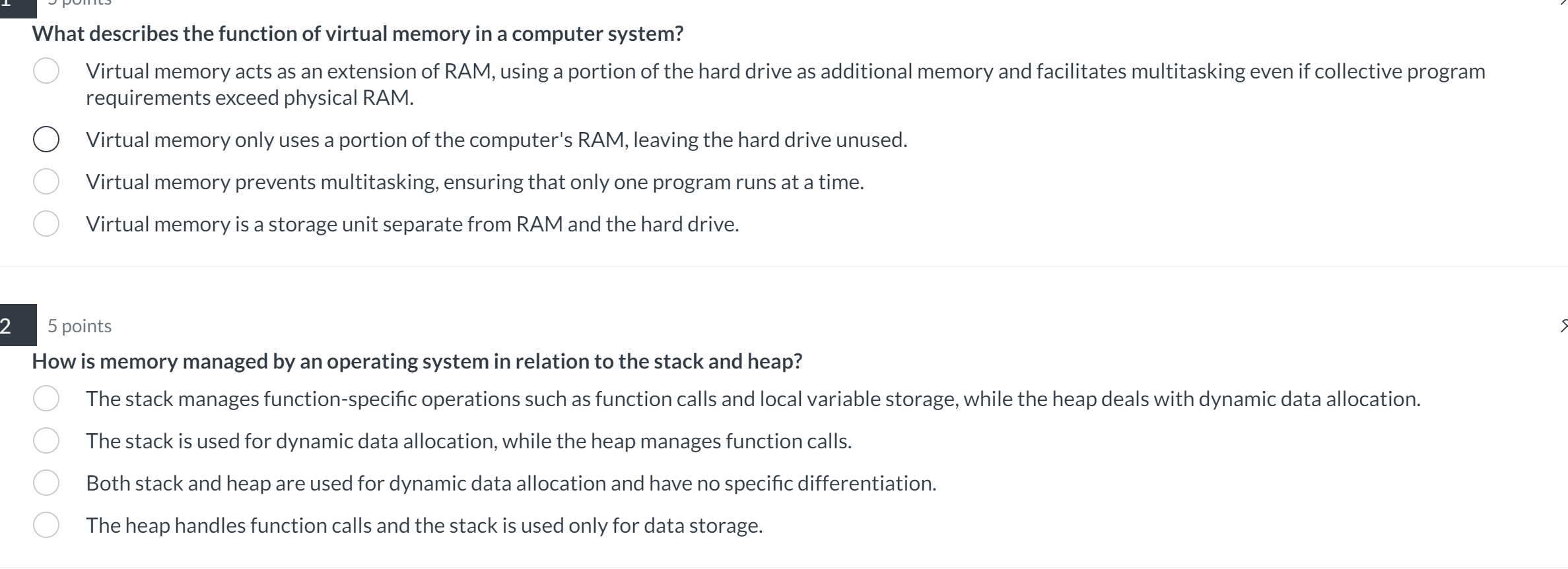 How is memory managed by an operating system in