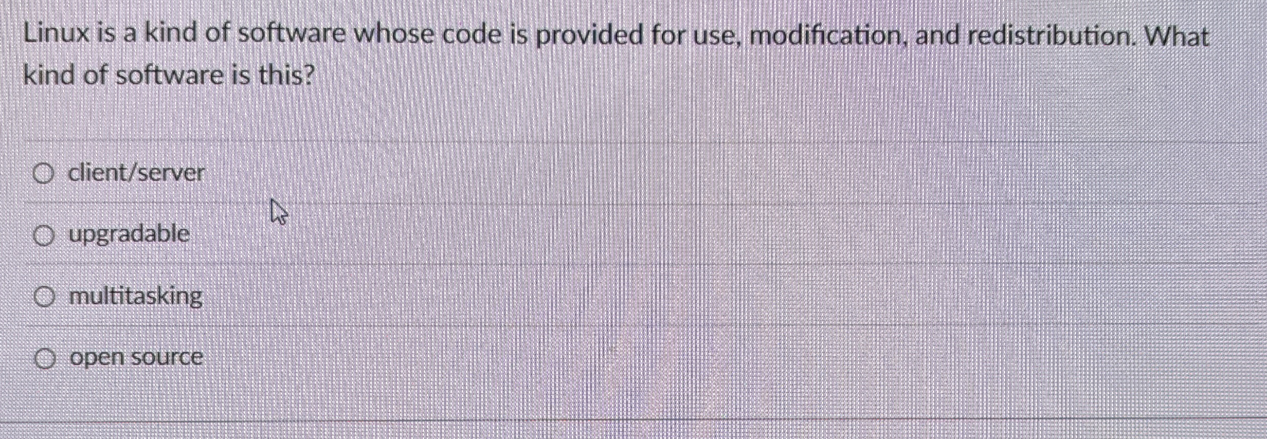 Linux is a kind of software whose code is
