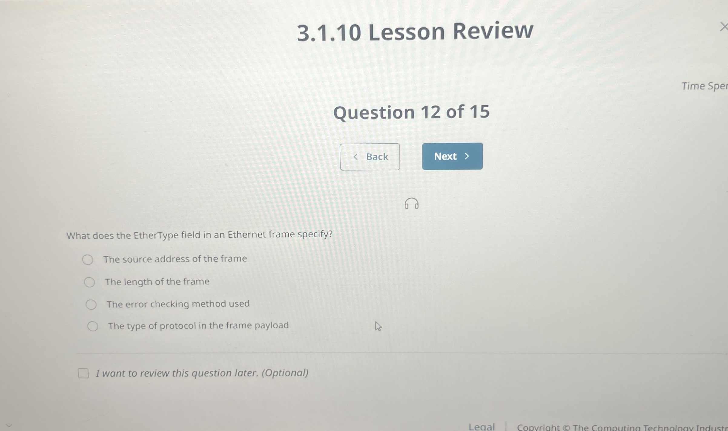 3 . 1 . 1 0 Lesson Review Time Sper Question 1 2