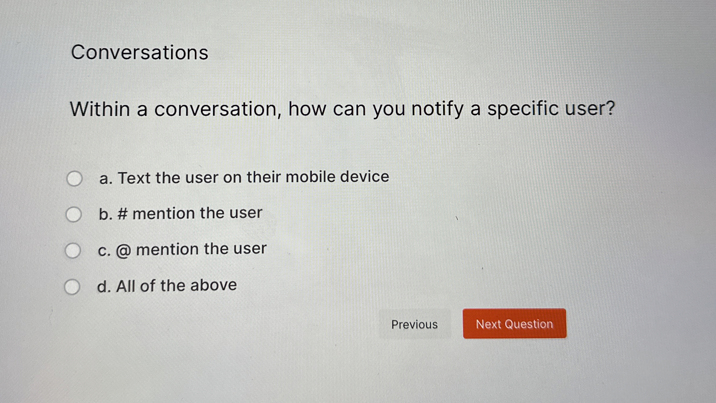 Conversations Within a conversation, how can you
