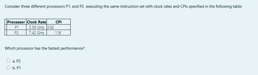 Consider three different processors P 1 , and P 2