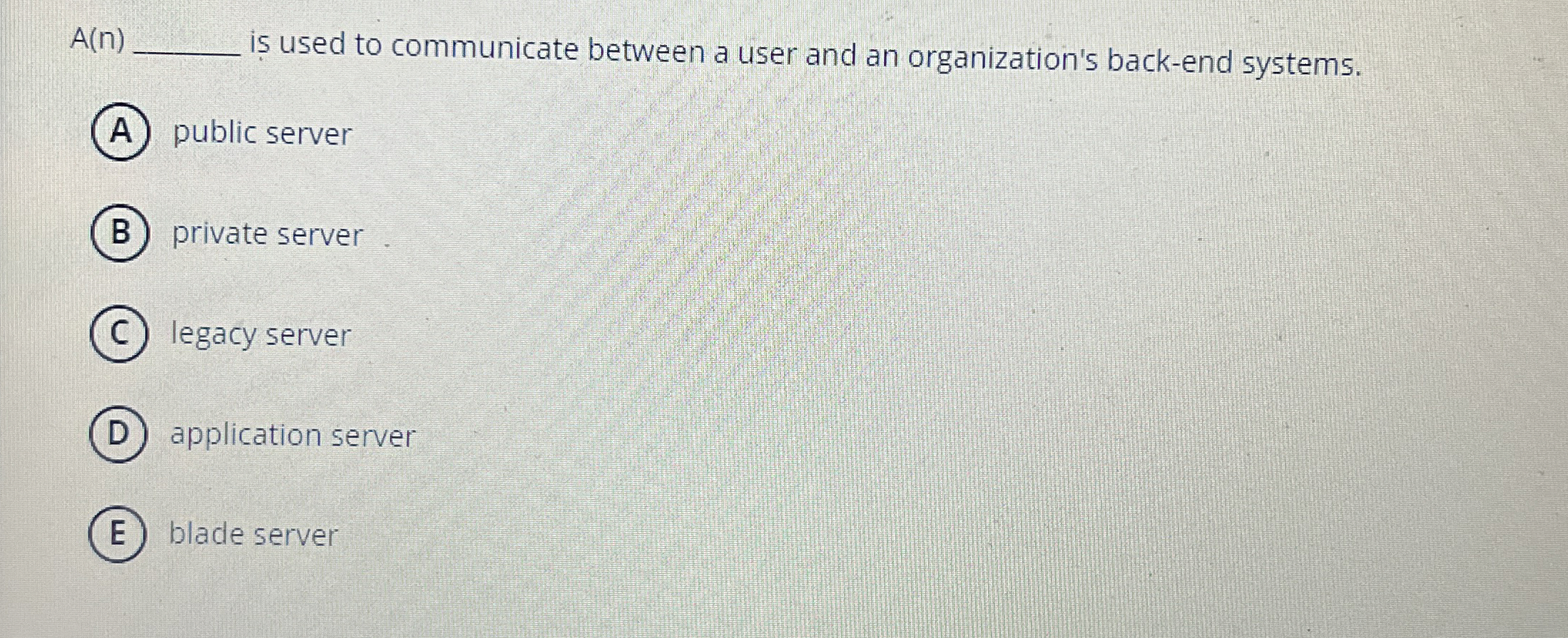 A ( n ) i used to communicate between a user and