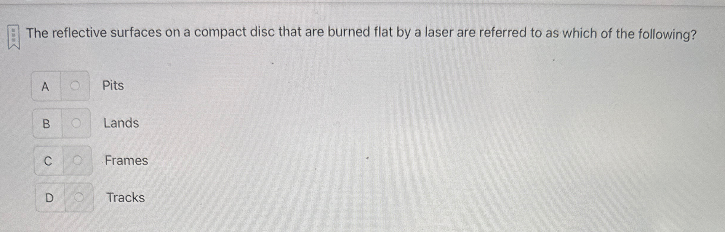 The reflective surfaces on a compact disc that