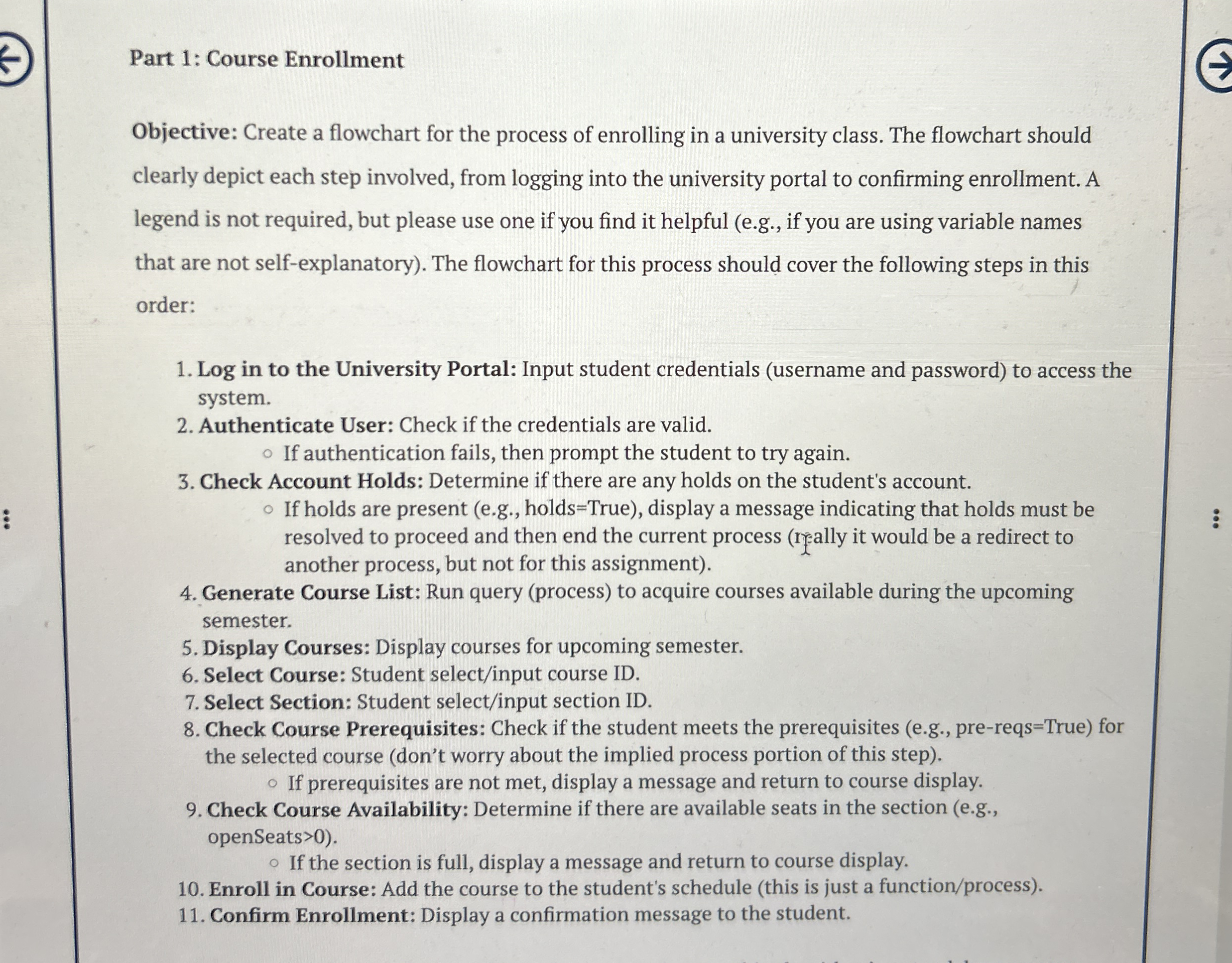 Part 1 : Course Enrollment Objective: Create a