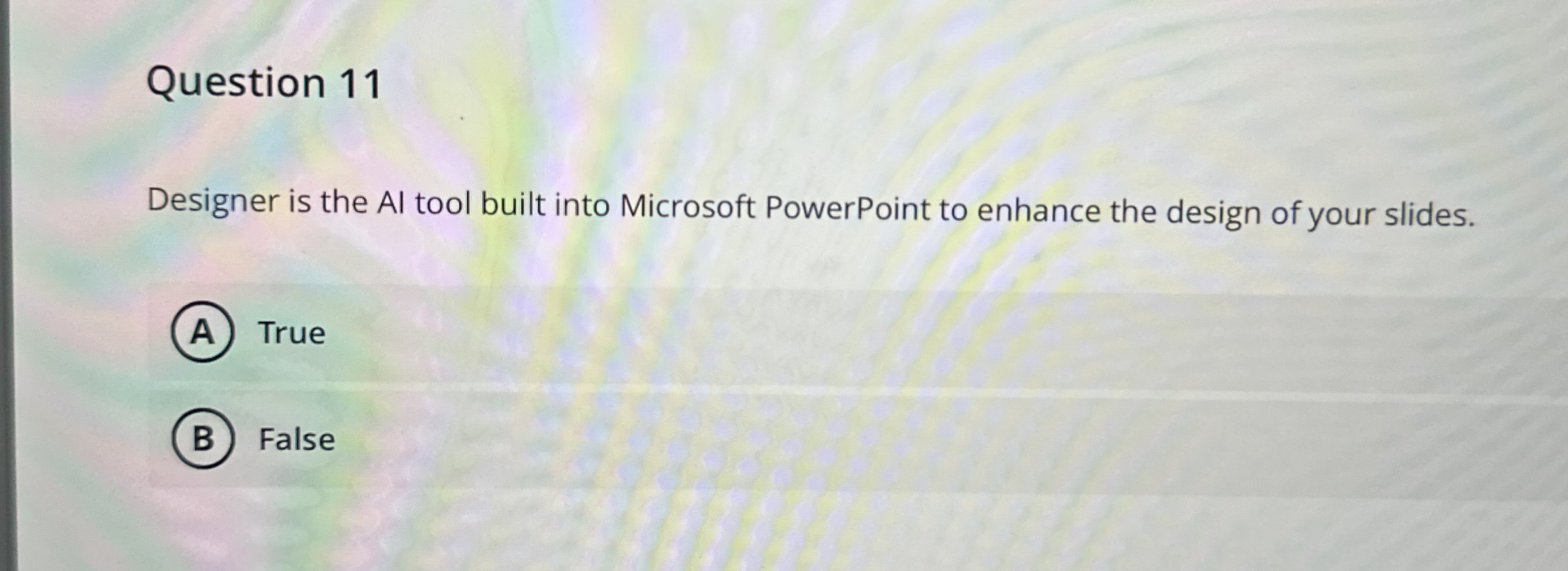 Question 1 1 Designer is the Al tool built into
