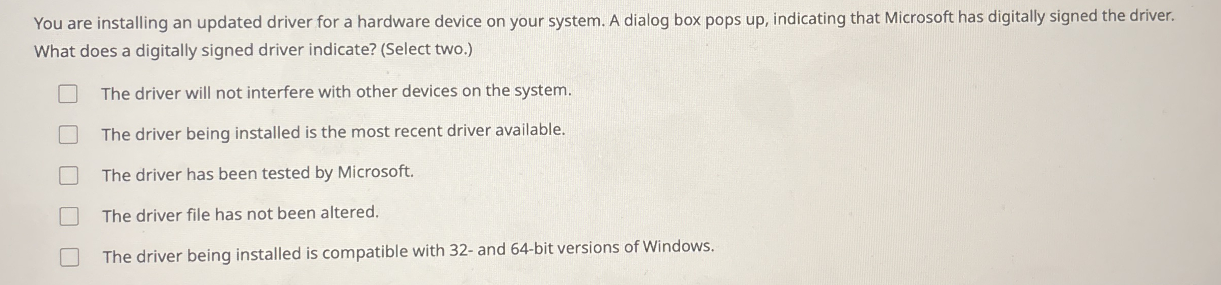 You are installing an updated driver for a