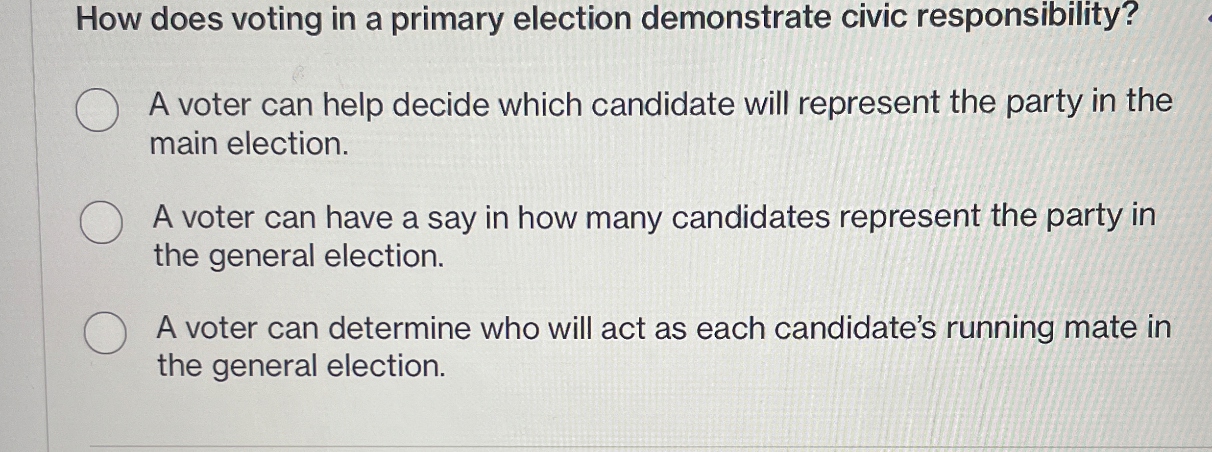 How does voting in a primary election demonstrate