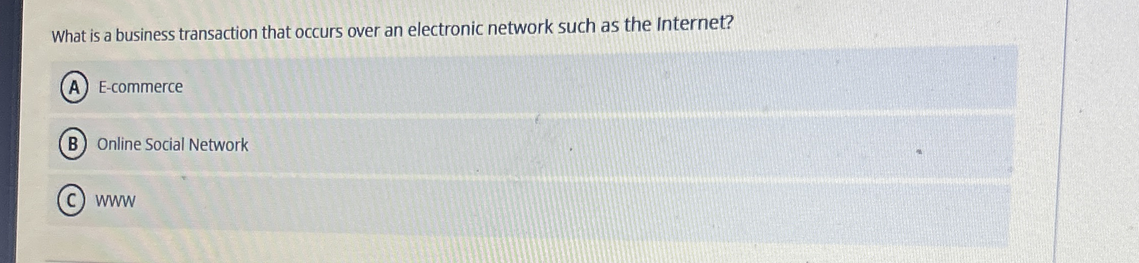 What is a business transaction that occurs over