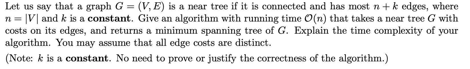 Let us say that a graph G = ( V , E ) is a near
