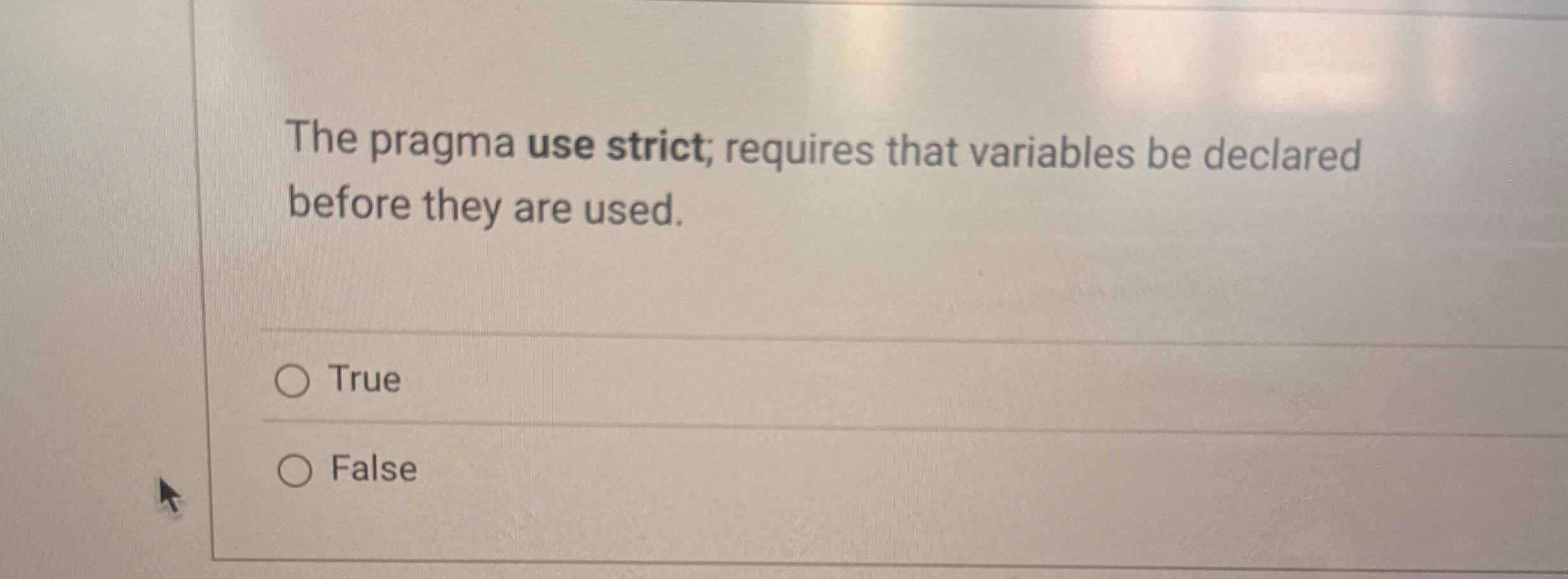 The pragma use strict; requires that variables be