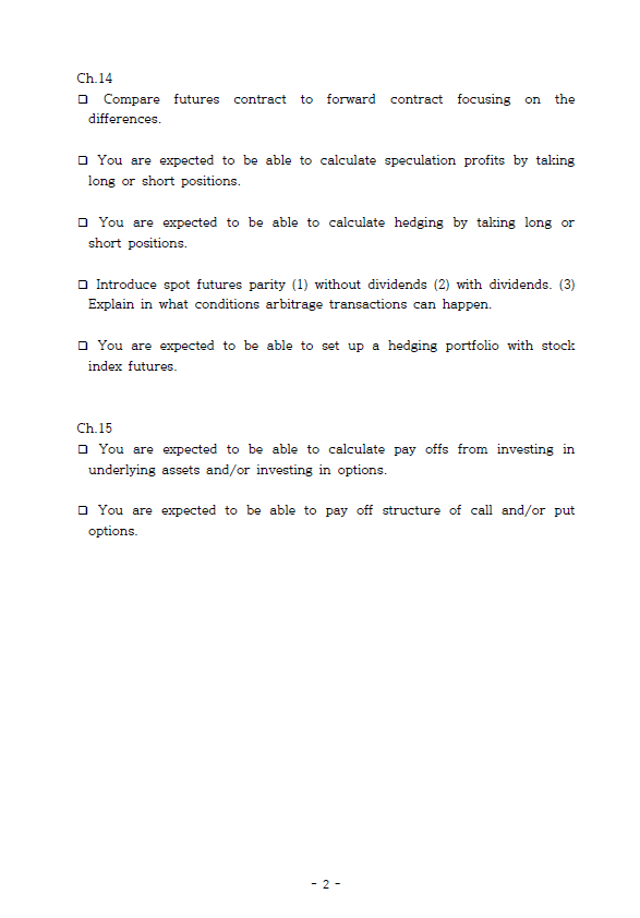 Examples for Midterm Exam jlnvestment! Spring,