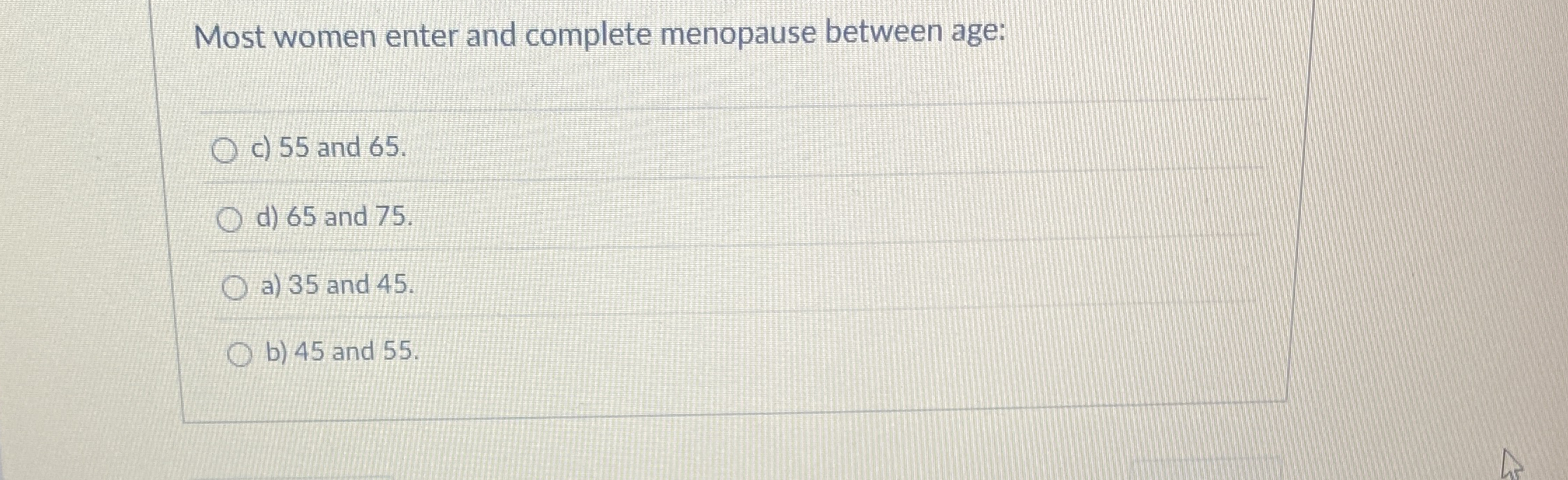 Most women enter and complete menopause between