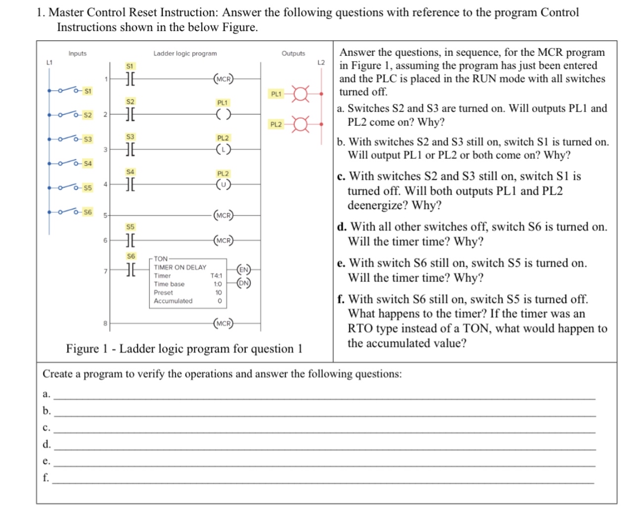 Master Control Reset Instruction: Answer the