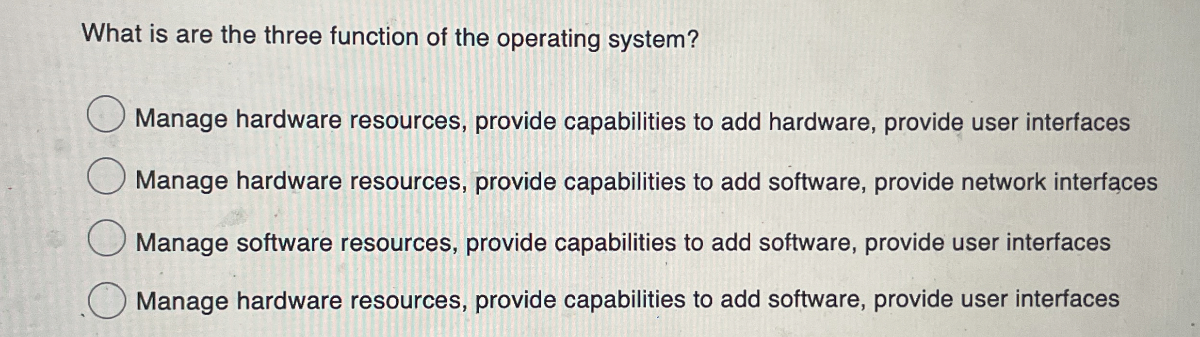 What is are the three function of the operating