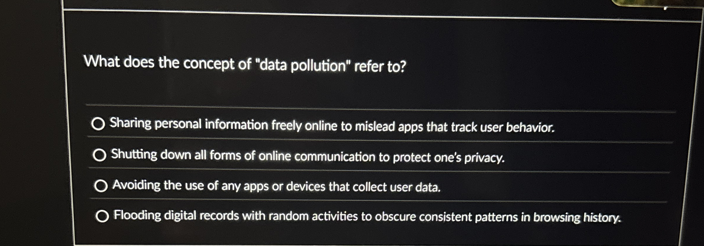What does the concept of "data pollution" refer