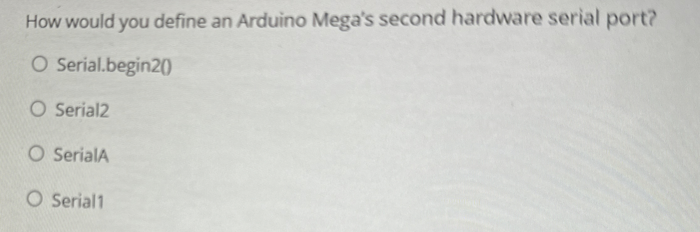 How would you define an Arduino Mega's second