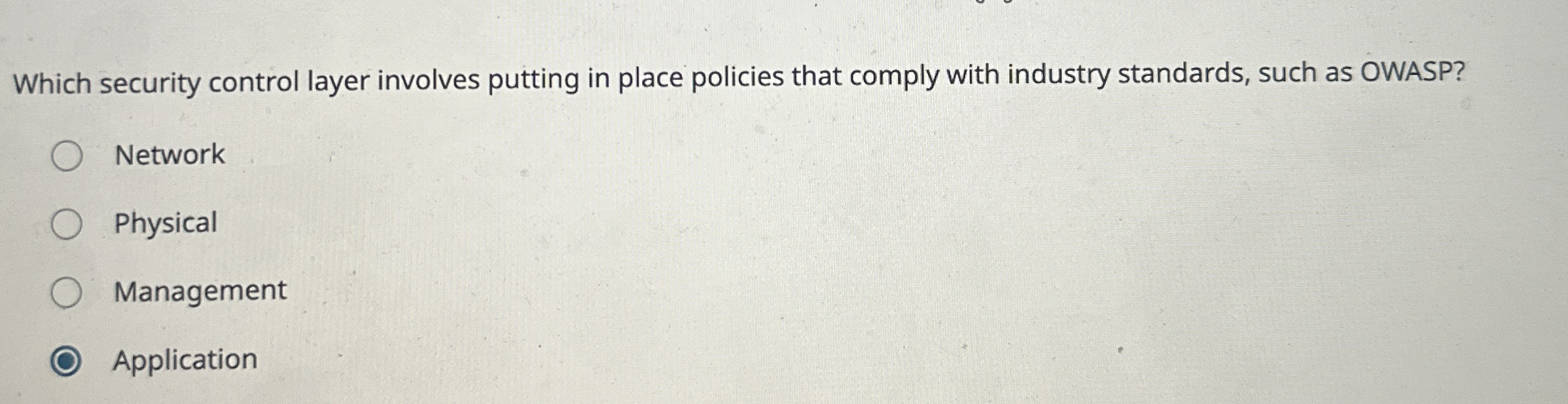 Which security control layer involves putting in