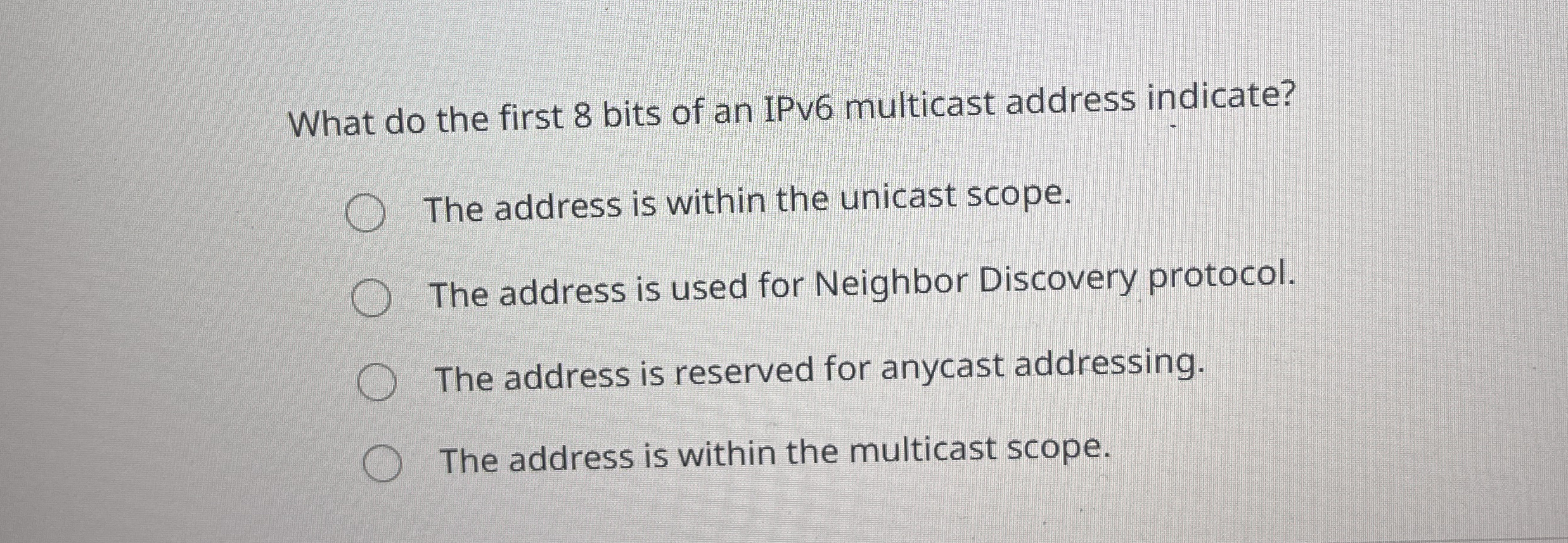 What do the first 8 bits of an IPv 6 multicast