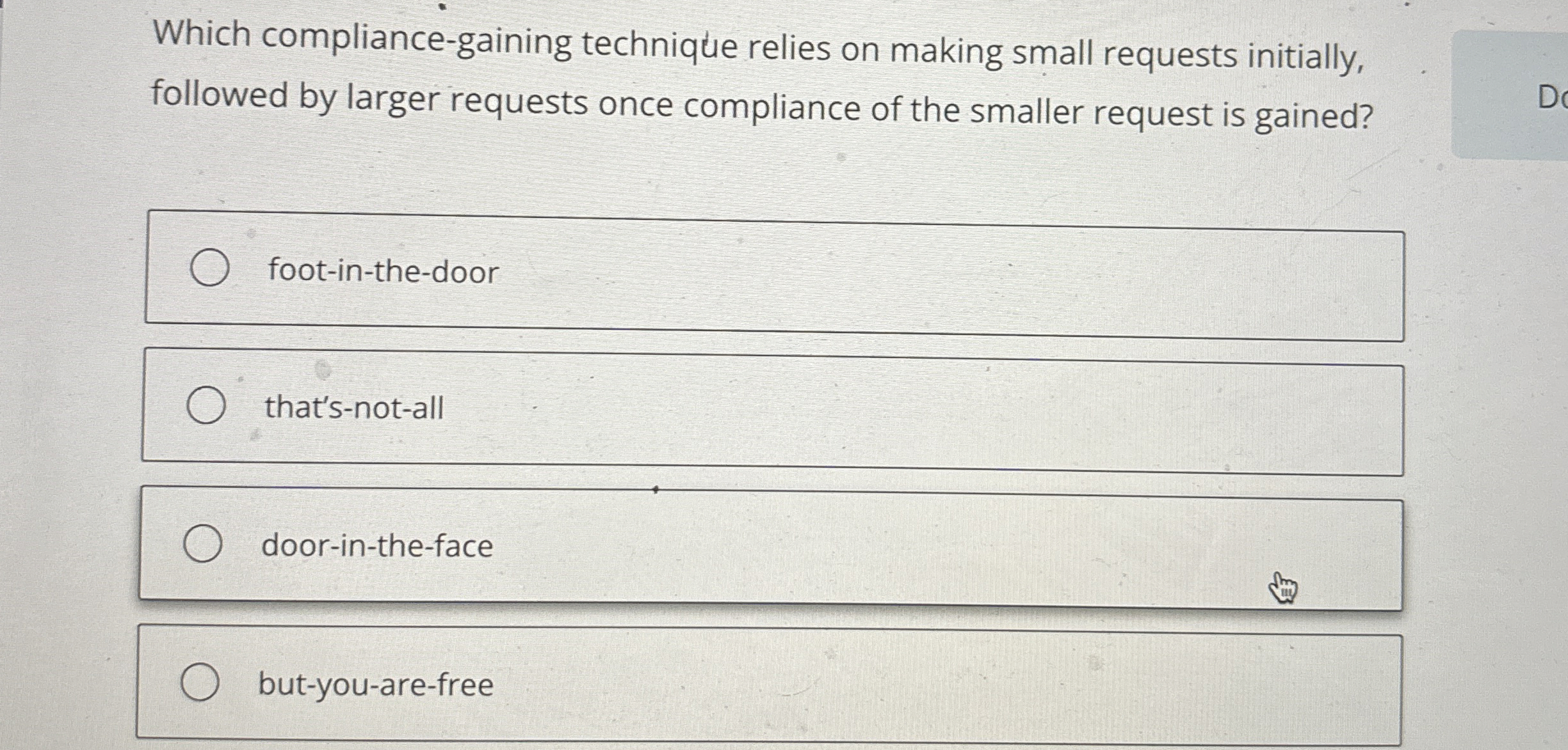 Which compliance - gaining technique relies on
