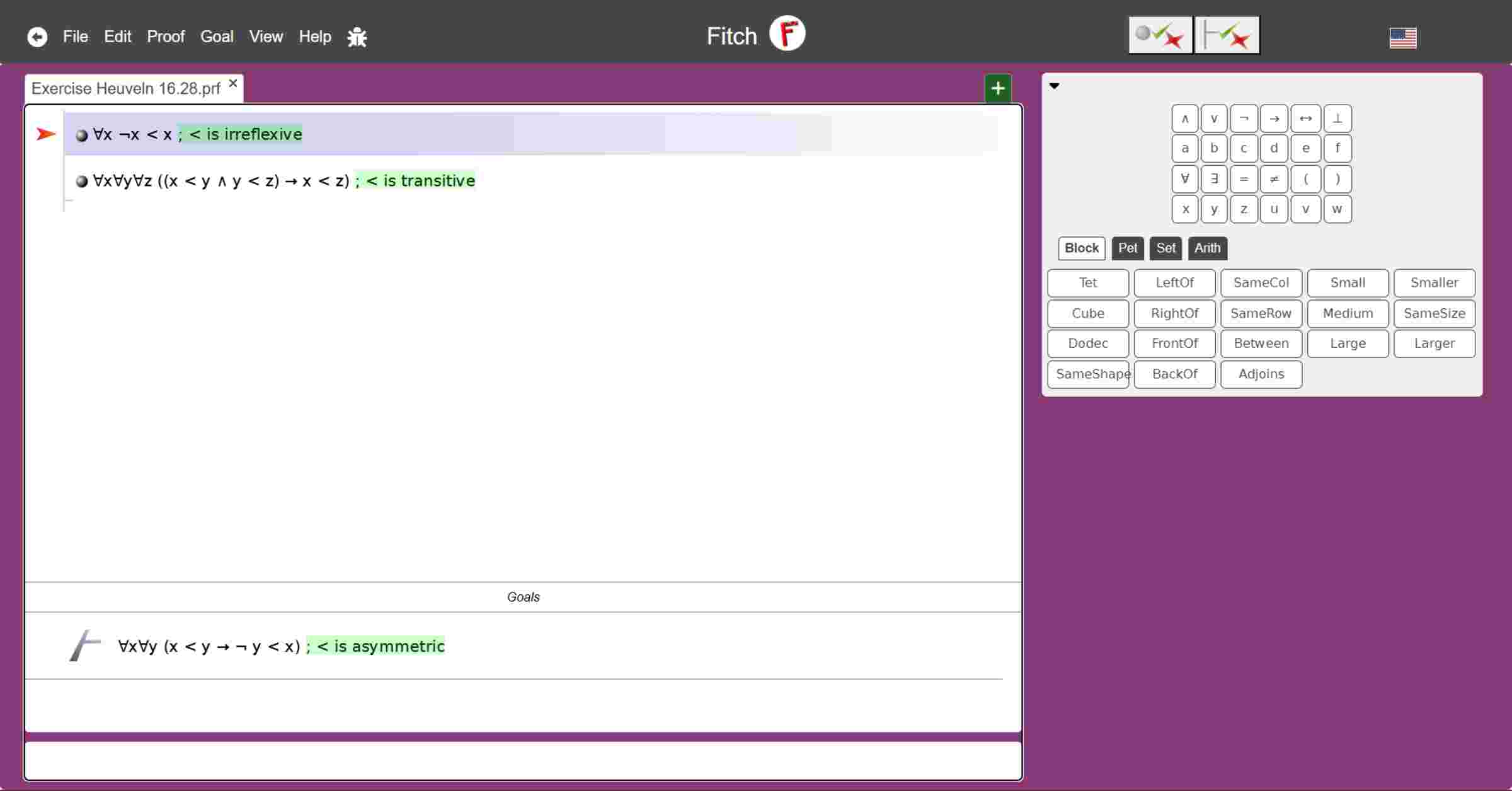 Please help with the Fitch logic problem please.