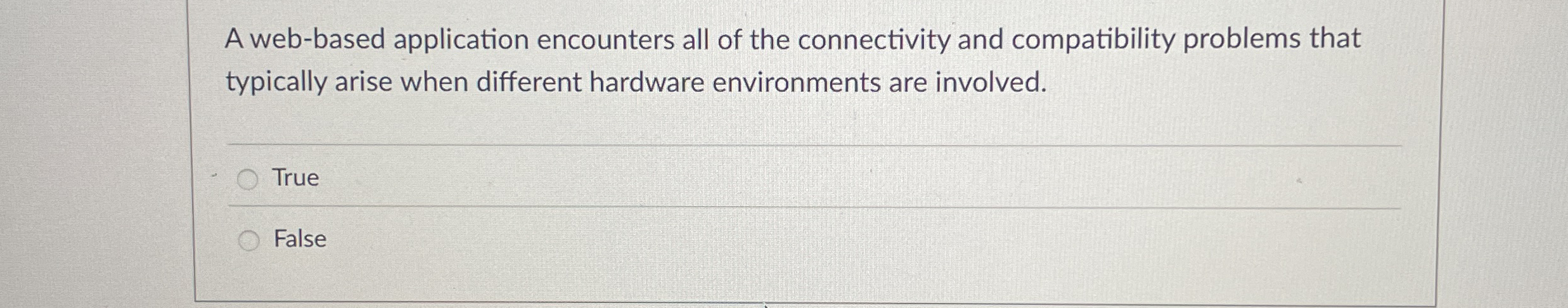 A web - based application encounters all of the
