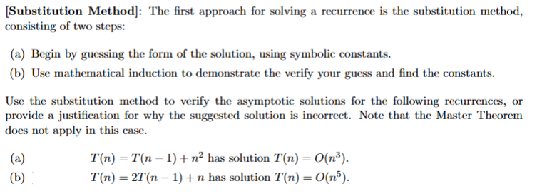 [ Substitution Method ] : The first approach for