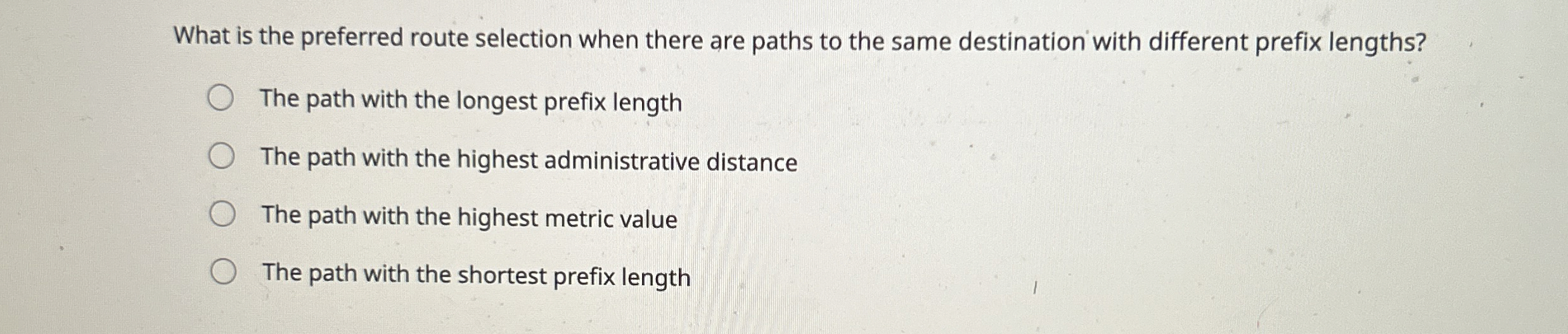 What is the preferred route selection when there