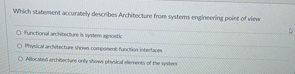 Which statement accurately describes Architecture