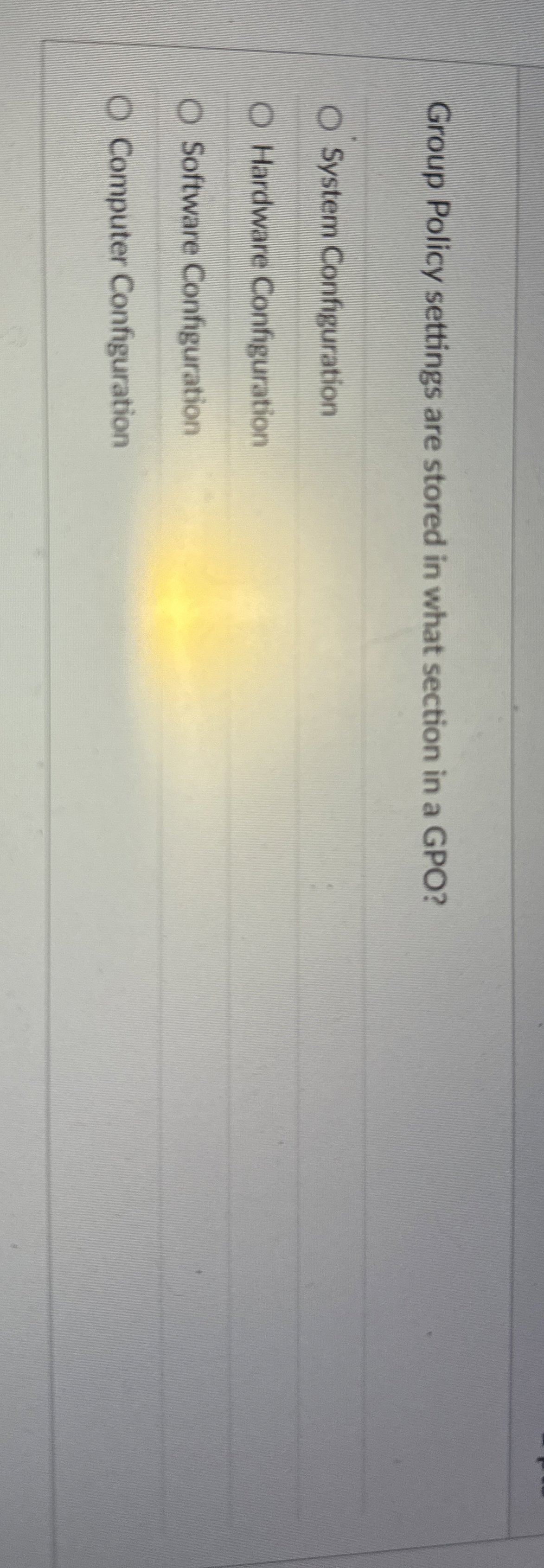 Group Policy settings are stored in what section