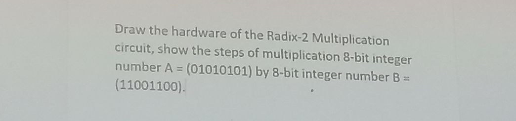 Draw the hardware of the Radix - 2 Multiplication