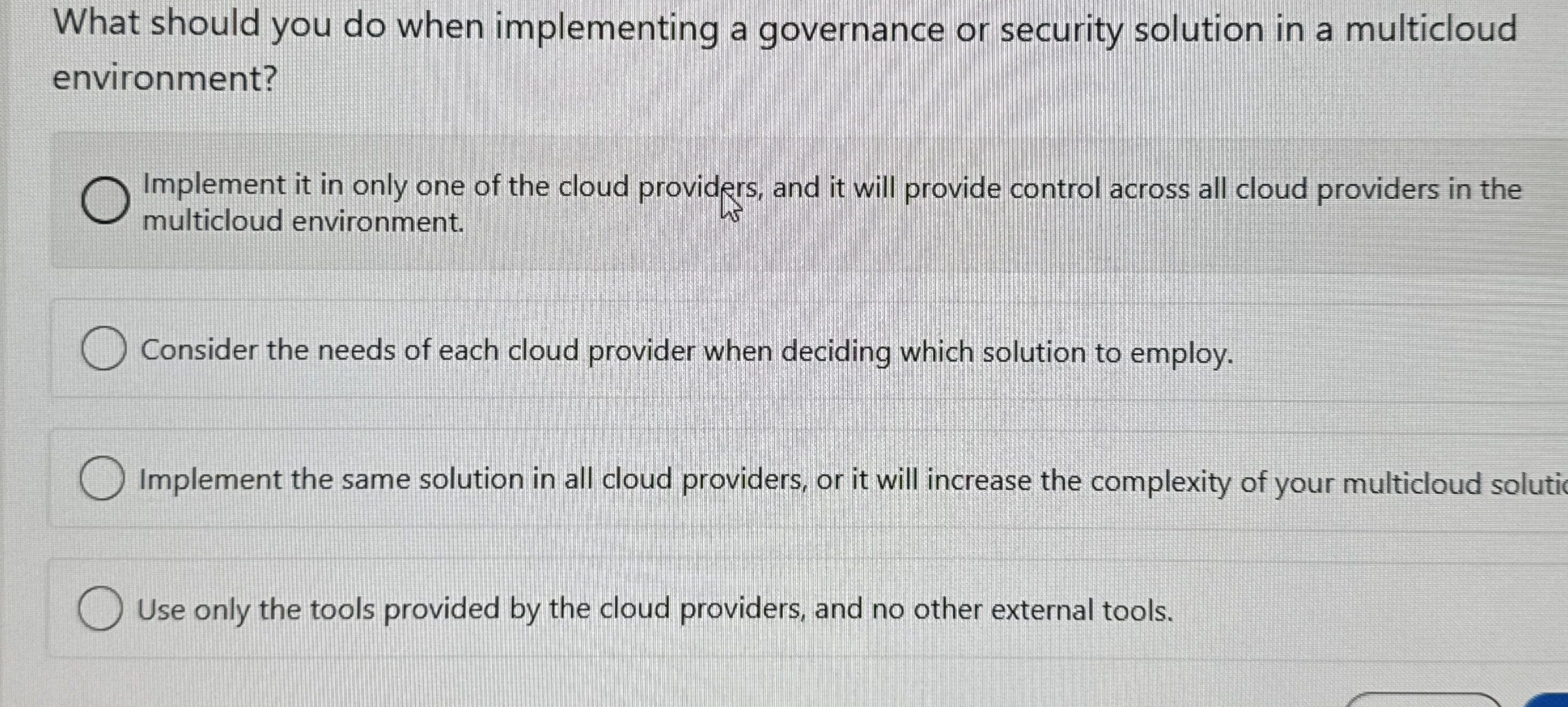 What should you do when implementing a governance