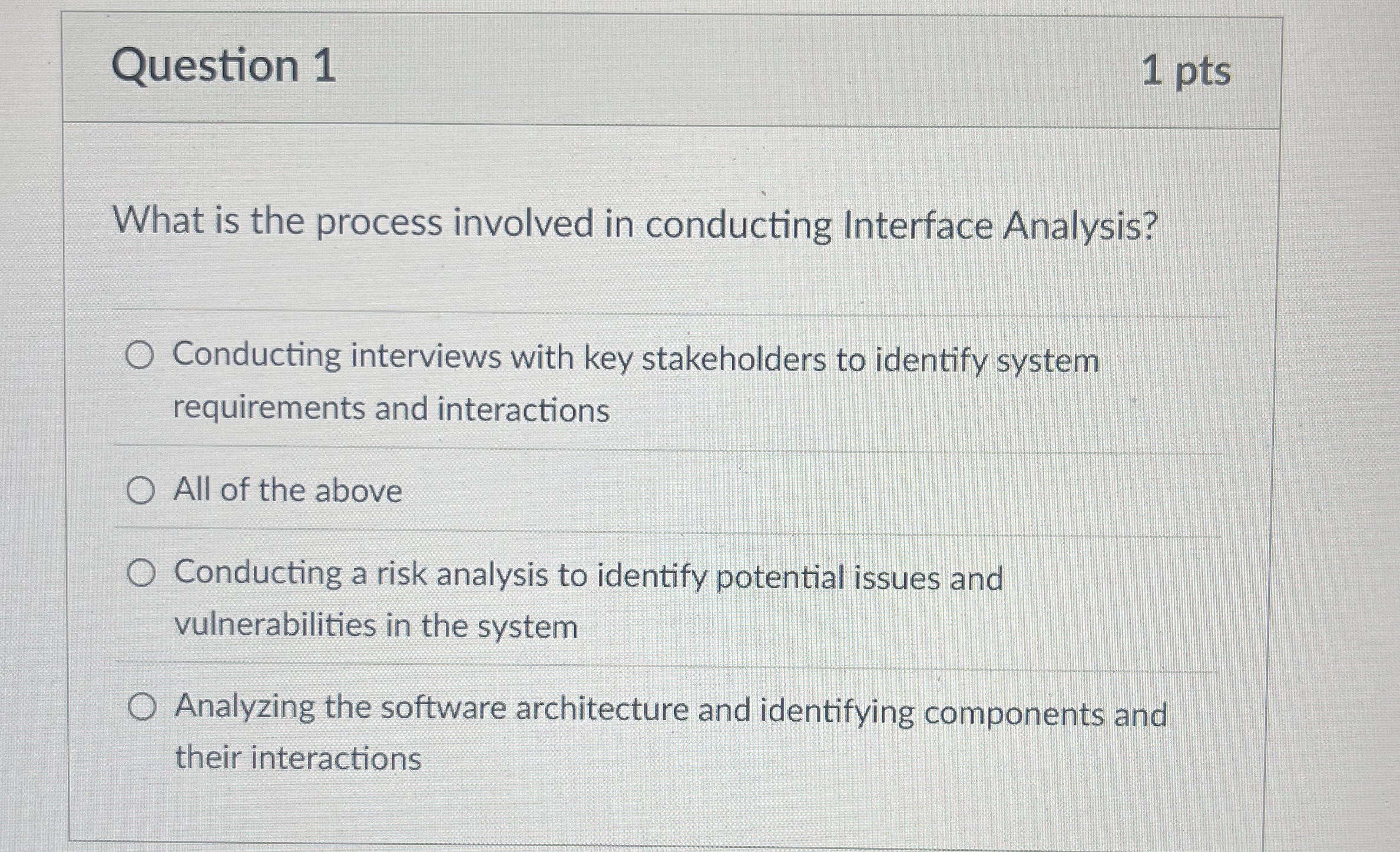 Question 1 What is the process involved in