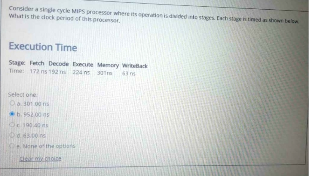 Consider a single cycle MIPS processor where its