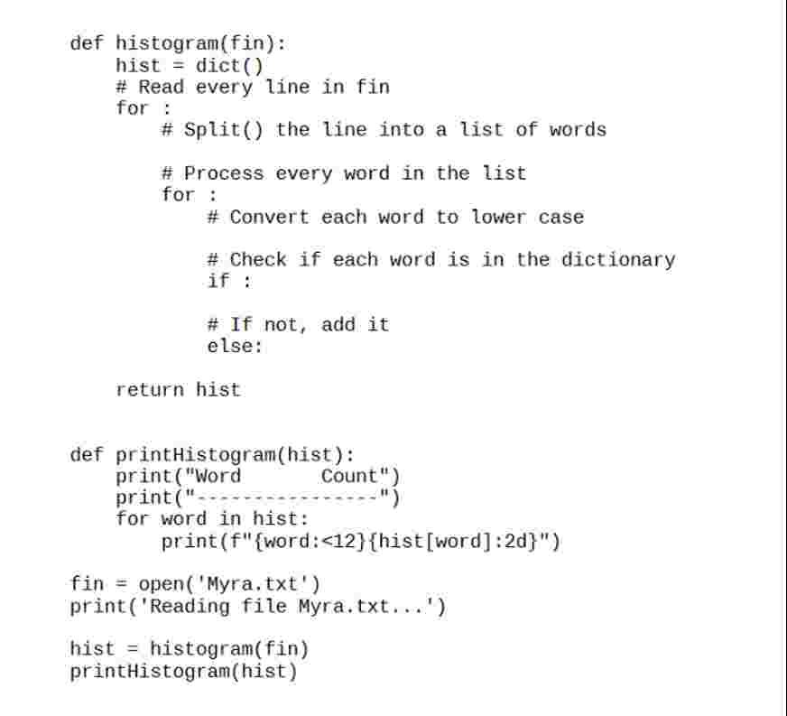 Write a python program the uses a dictionary to