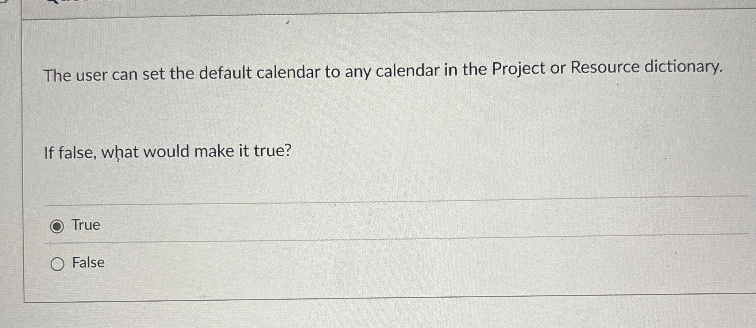 The user can set the default calendar to any