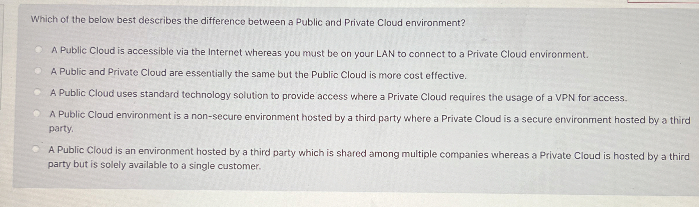 Which of the below best describes the difference